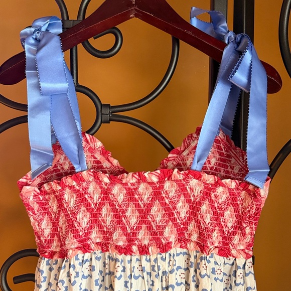 FREE PEOPLE Bluebell Mixed Print Cotton Maxi Dress - Picture 10 of 17